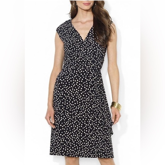 Elegant Black and White Polka Dot Dress size 12 - Picture 1 of 5